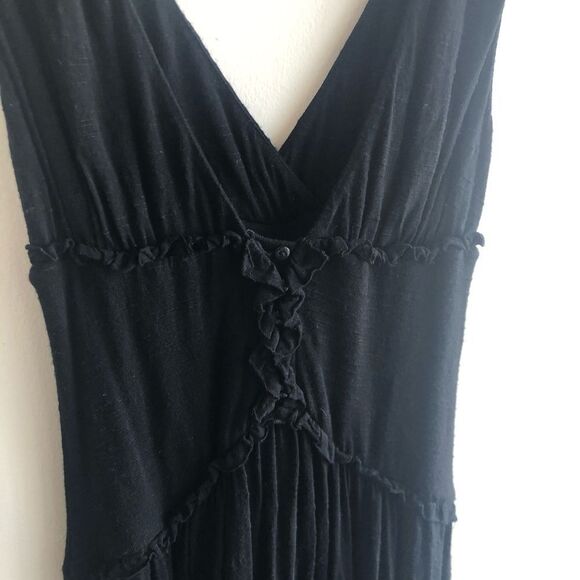 Free People Black Sleeveless Deep V Neck Dress - Picture 2 of 8